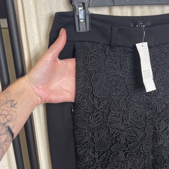 NWT- WHITE HOUSE BLACK HIGH RISE MARKET BLACK SLIM ANKLE LACE SLACKS SIZE 4R - Picture 5 of 10
